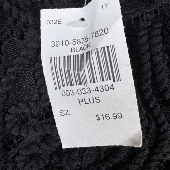 JULIA BY LOVE J Black Lace Cropped Stretchy Crop Tank Top NWT / Plus 2X - Picture 9 of 9